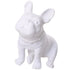 White ceramic French bulldog figurine with collar, modern dog statue decor