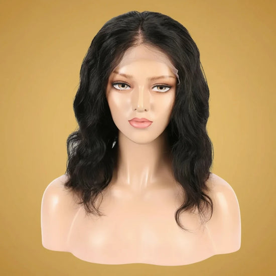 Peruvian Short Curly Lace Human Hair Wig