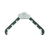 Cloud-shaped plastic clothes hanger with green arms and white hooks, Modern Life text