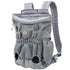 Gray mesh pet carrier backpack with adjustable straps and padded lining