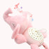 Pink plush elephant night light toy with music notes and star projector design